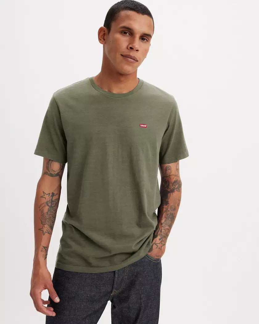 Levi’s T-SHIRT HOUSEMARK ORIGINAL - Bluish Olive Slub - Verde