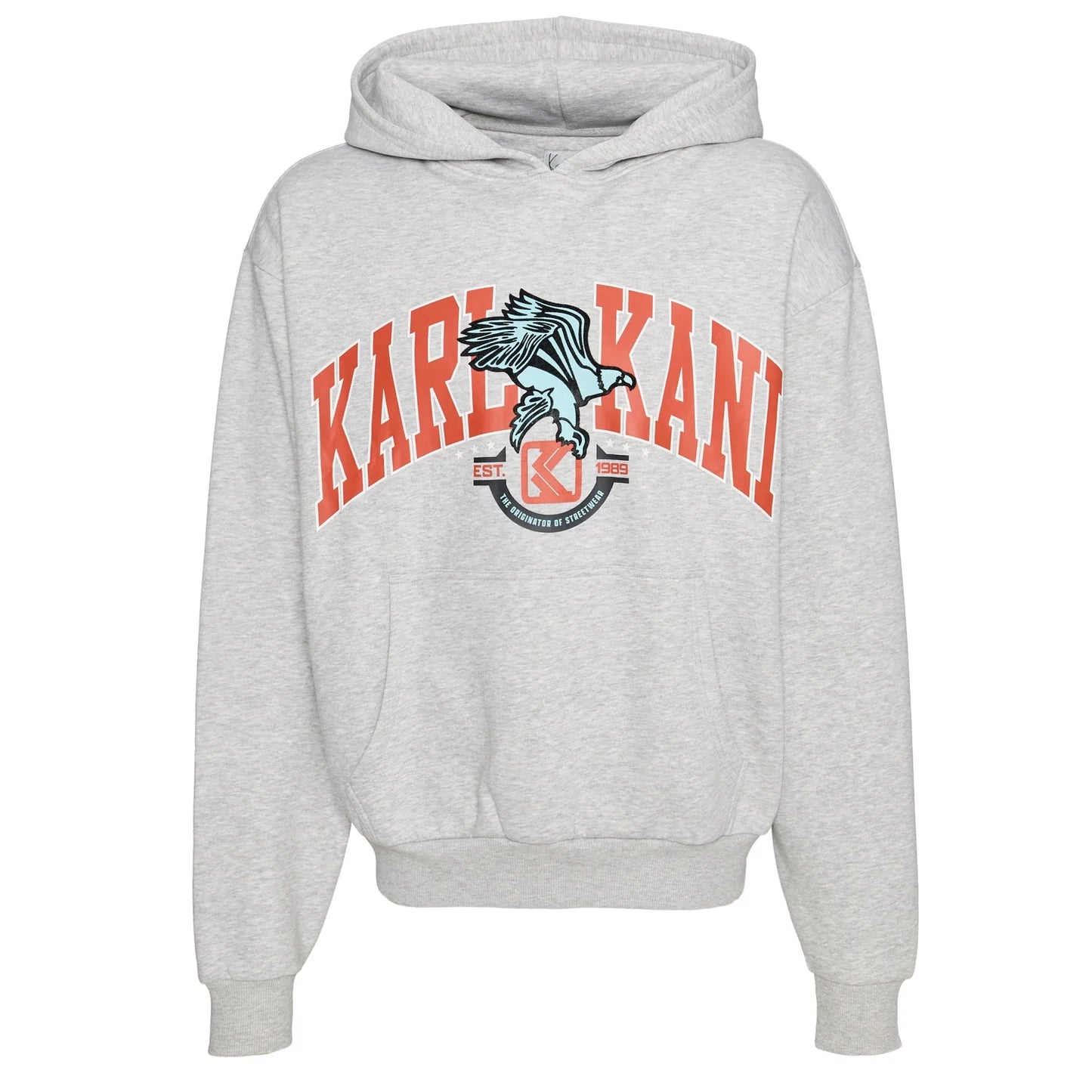 Karl Kani - Felpa con cappuccio - greymelange red