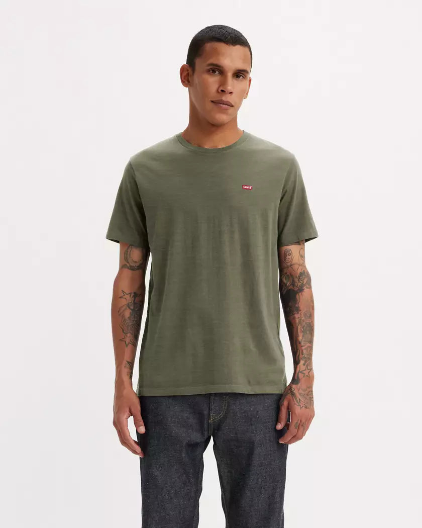 Levi’s T-SHIRT HOUSEMARK ORIGINAL - Bluish Olive Slub - Verde