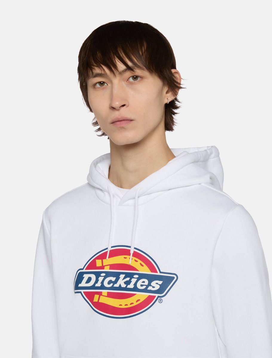 Dickies - Felpa con cappuccio Icon Logo - Bianca