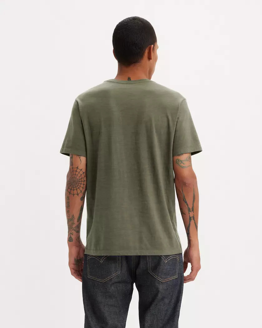 Levi’s T-SHIRT HOUSEMARK ORIGINAL - Bluish Olive Slub - Verde