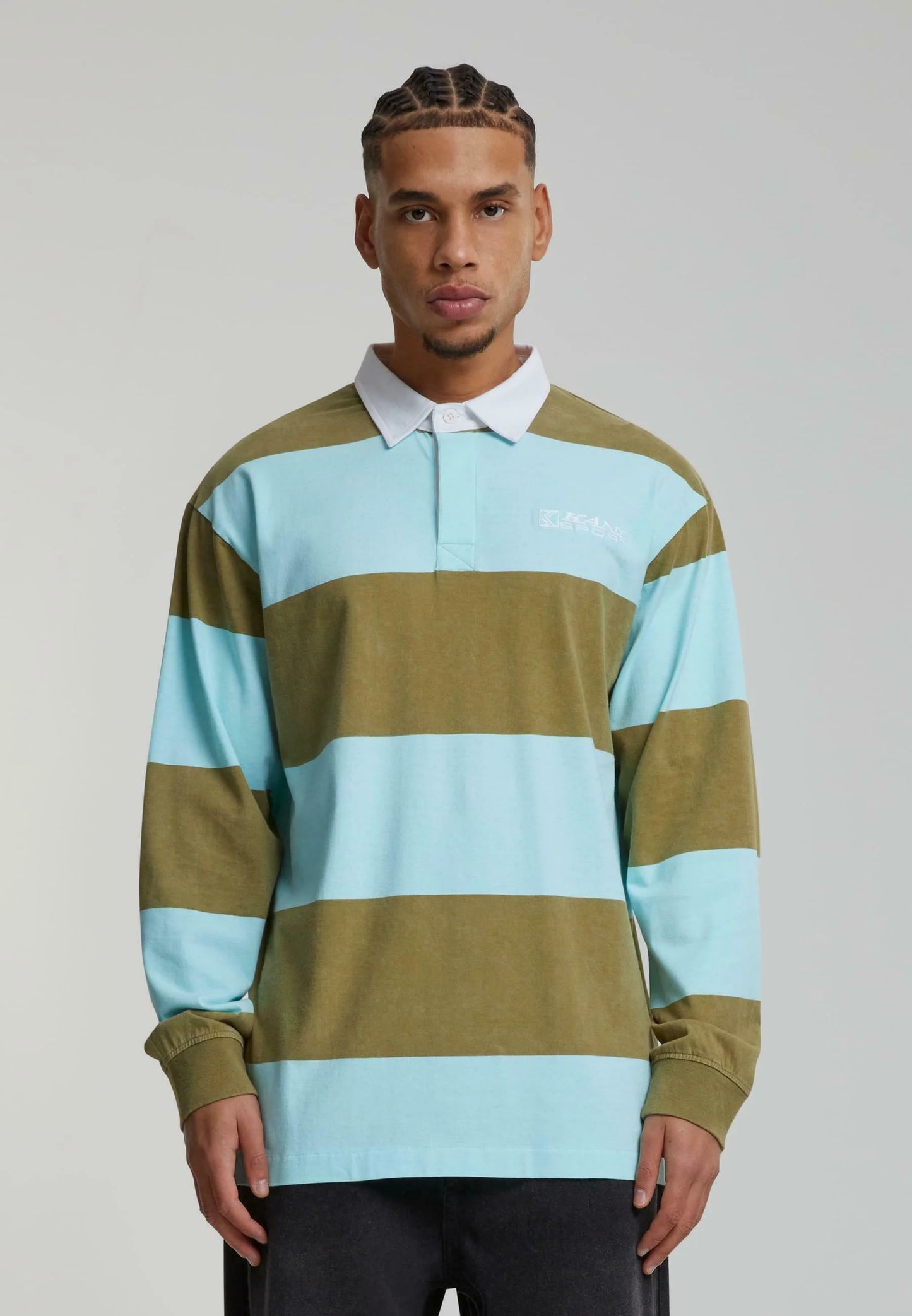 Karl Kani Polo - olive light blue